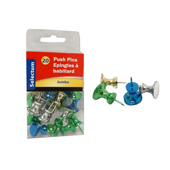 Metallic Jumbo Push Pin Pack of 20