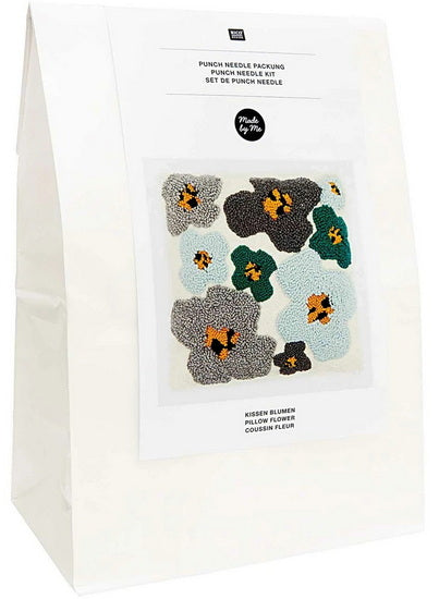Punch needle kit pillow flowers