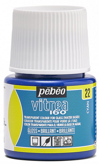 Glass paint - vitrea 160 - 45ml - cyan