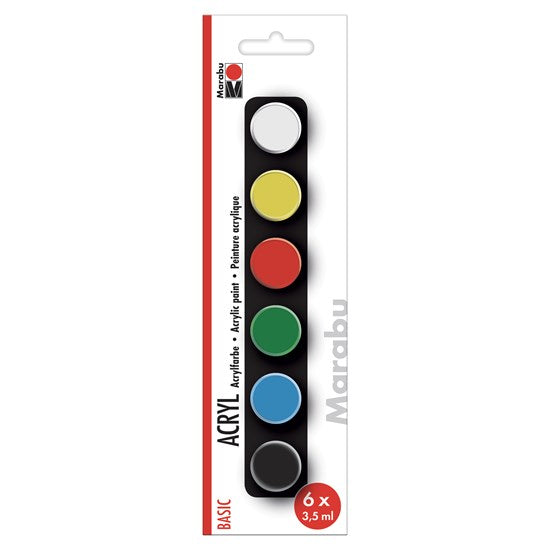 Acrylic Paint Set - Basic, 6 x 3.5 ml