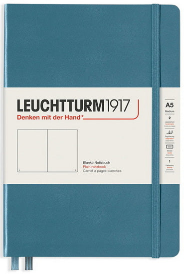 Notebook plain a5 251p stone blue