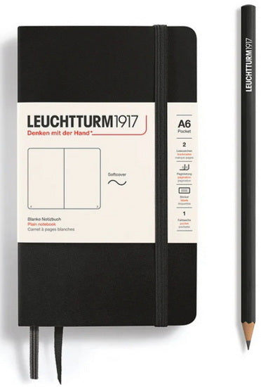 Notebook soft plain a6 121p black