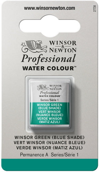Watercolour half pan - winsor green blue shade - s1