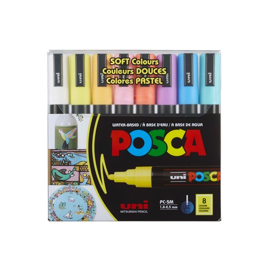 Set of 8 Posca Marker Pc-5M Pastel