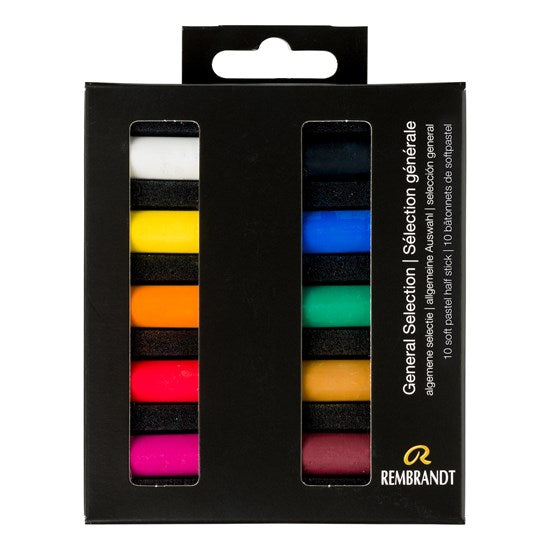Ens. 10 demi-pastels tendres couleurs assorties