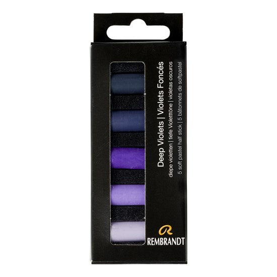 Ens. 5 demi-pastels tendres violet foncé
