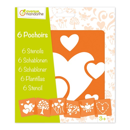 **Mandarine 6 Stencils Hearts