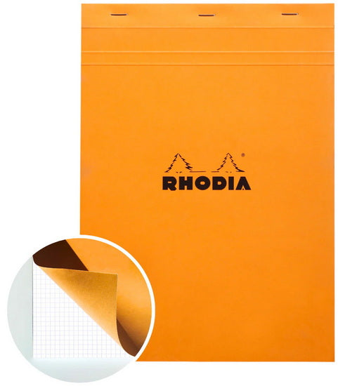 Rhodia Notepad-Graph - ORANGE - 8.3 X 11.7 INCHES