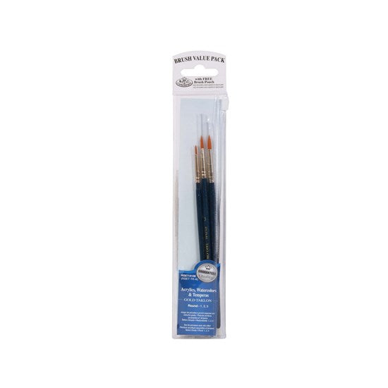 Set of 3 Gold Talkon Brushes Round