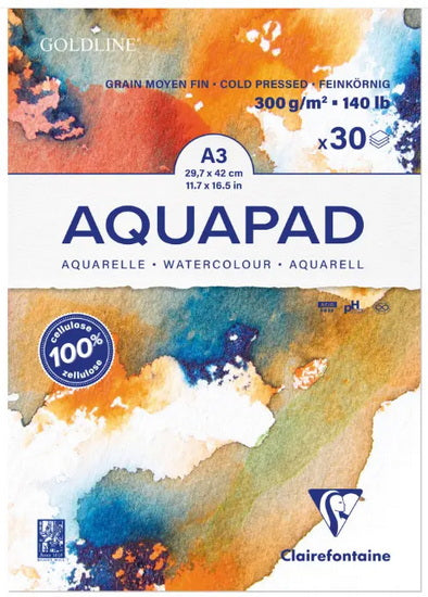 BLOC COLLÉ AQUAPAD - GRAIN FIN 11,7 X 16,5 Pouces