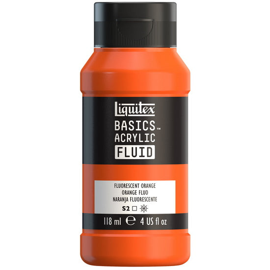Basics fluid acrylic - 4oz - fluorescent orange