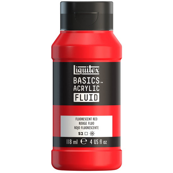 Acrylique basics fluide - 4oz - rouge fluorescent