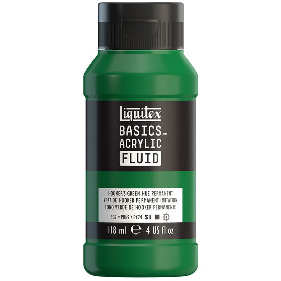 Basics fluid acrylic - 4oz - hooker's green hue permanent
