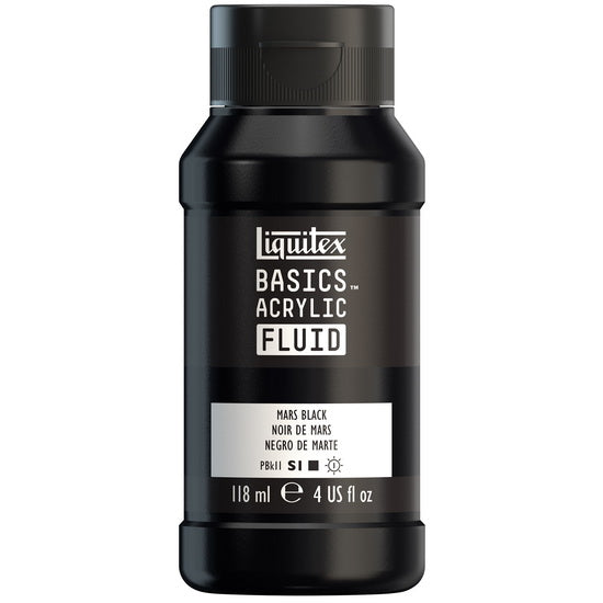 Basics fluid acrylic - 4oz - mars black