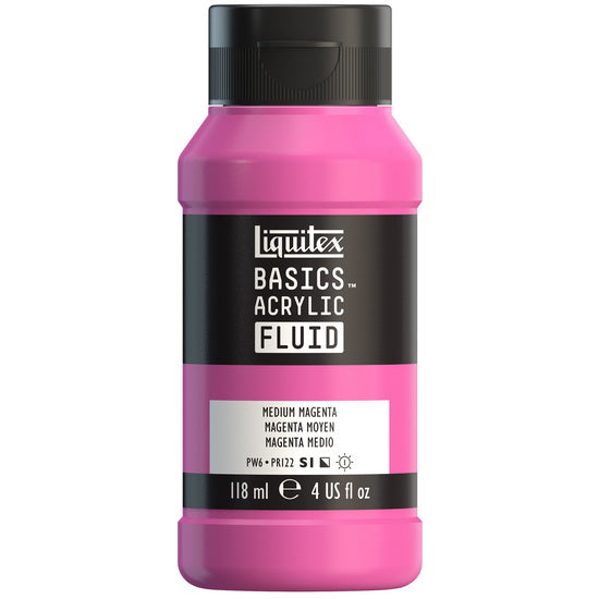 Basics fluid acrylic - 4oz - medium magenta