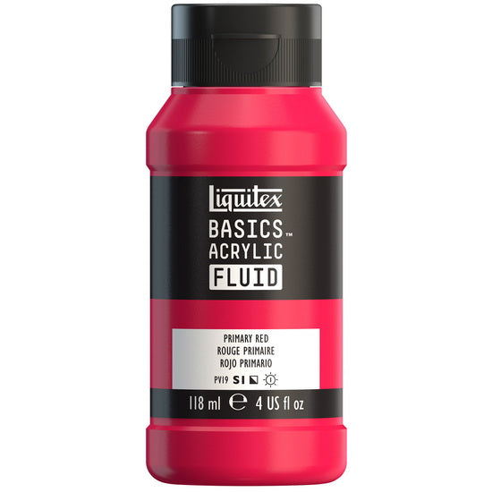 Basics fluid acrylic - 4oz - primary red
