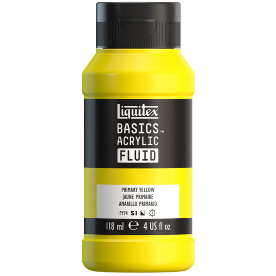 Basics fluid acrylic - 4oz - primary yellow