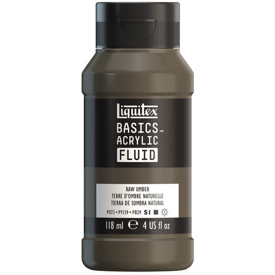 Basics fluid acrylic - 4oz - raw umber