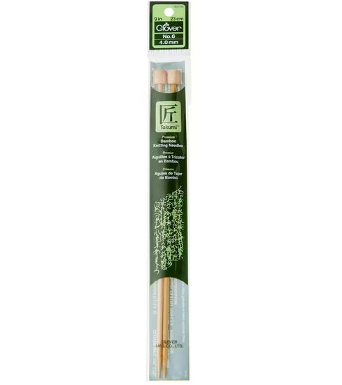 Bamboo needles - single point - 23cm - 4mm