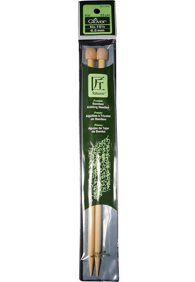 Bamboo needles - single point - 23cm - 6.5mm
