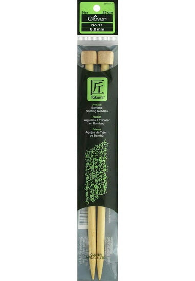 Bamboo needles - single point - 23cm - 8mm