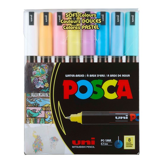 Set of 8 Posca Marker Pc-1M Pastel