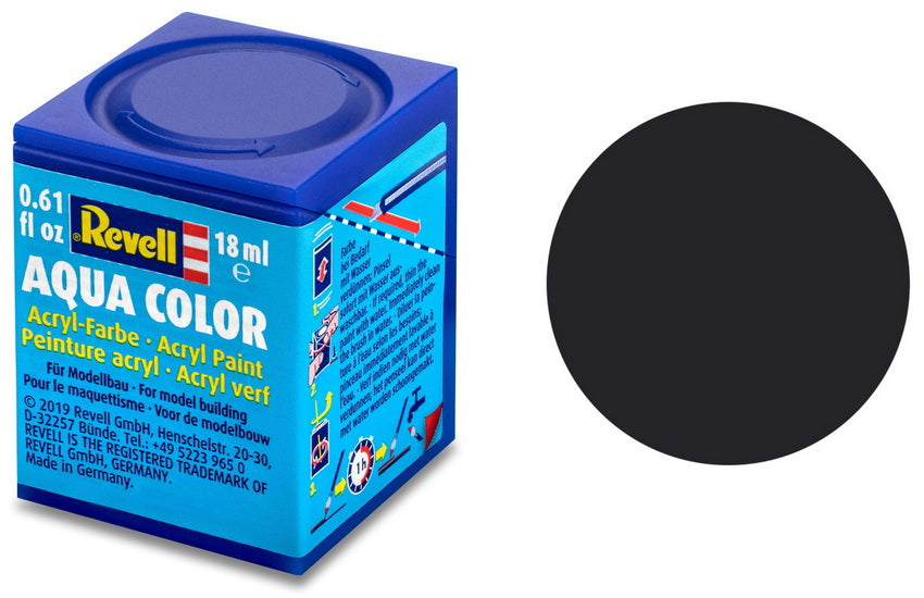 Aqua Color Acrylic Paint - 18 ml Tar Black Mat