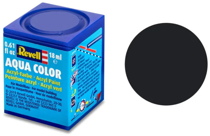 Aqua Color Acrylic Paint - 18 ml Black Mat