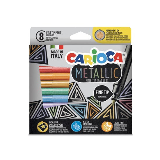 8-Pack Metallic Fine Tip Markers