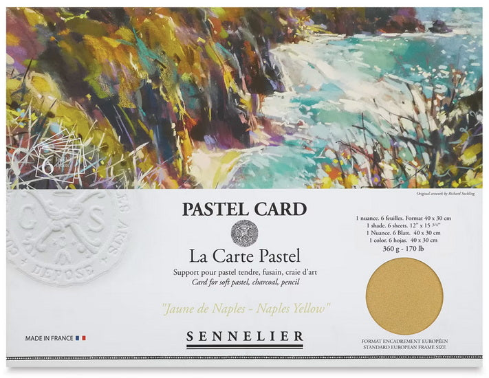 Pack of 6 pastel cards - 30x40cm - naples yellow