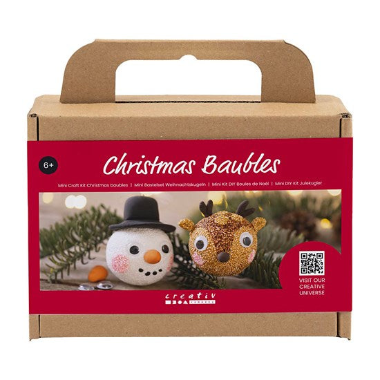 Mini ensemble boules de noël - renne et bonhomme de neige