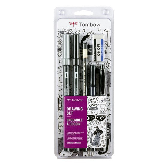 Set of 6 dual brush pen drawing
