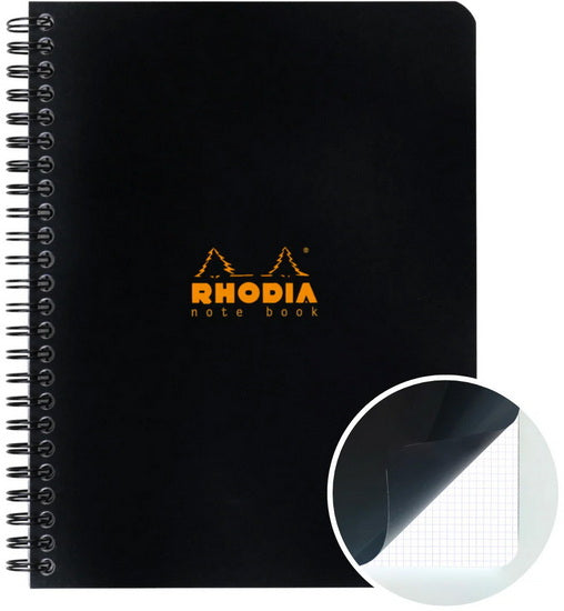 Rhodia Spiral Notebook-Graph - BLACK - 160 X 210 MILLIMETERS