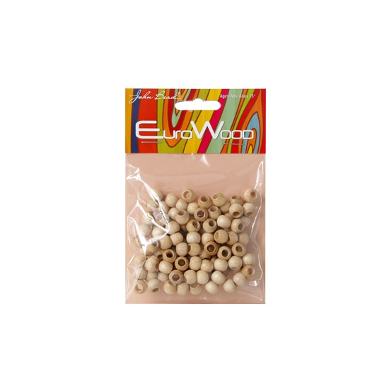 Perles large trou - rond - 0.8cm - naturel (100)