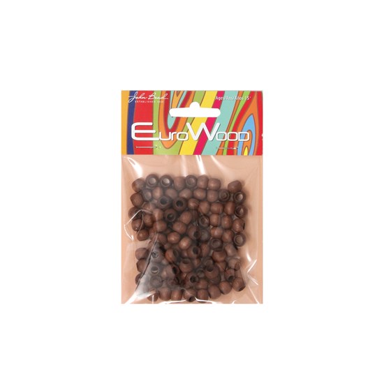 Beads - large hole - round - 2cm - brown (100)