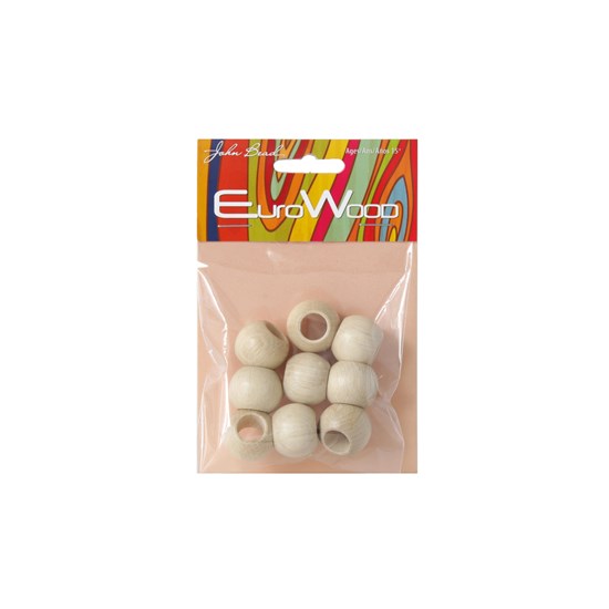 Perles large trou - rond - 2cm - naturel (9)