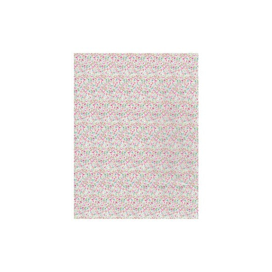 Papier imprimé - motif fleuri rose, 3 feuilles