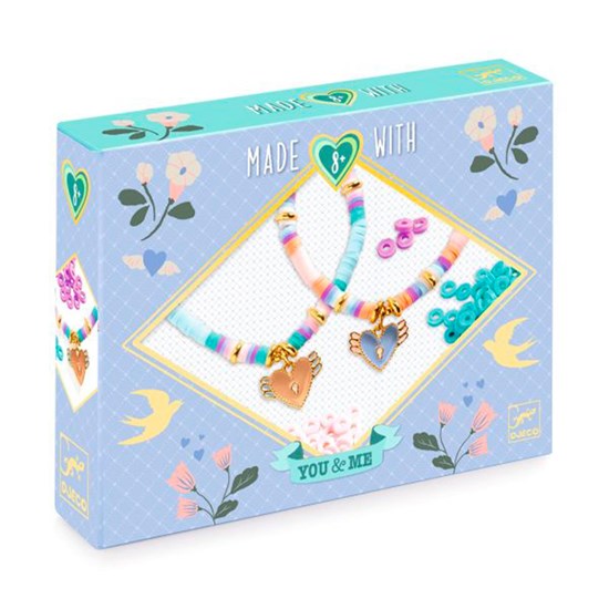 Ens. bijoux You & Me : bracelets geisha coeurs