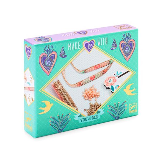 Ens. bijoux You & Me : bracelets Miyuki et coeurs
