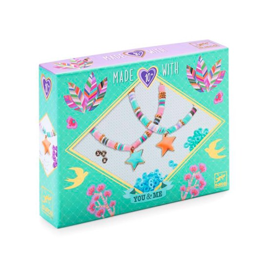 Ens. bijoux You & Me : bracelets Heishi étoiles