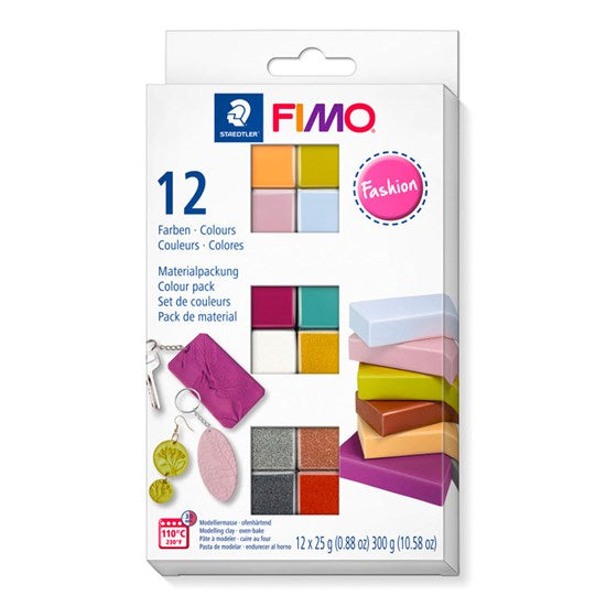 Ens. 12 pâtes à modeler fimo fashion