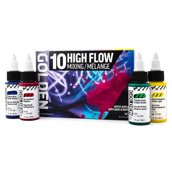 Ens. mélange acrylique high flow - 10x30ml
