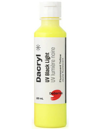 Acrylique uv lumière noire jaune fluorescent - 120ml
