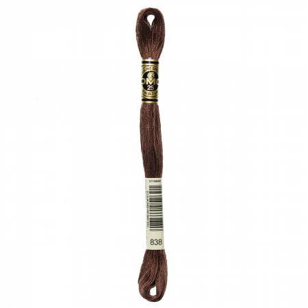 Embroidery floss - v dark beige brown - 838