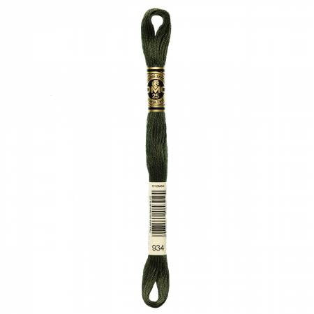Embroidery floss - black avocado green - 934