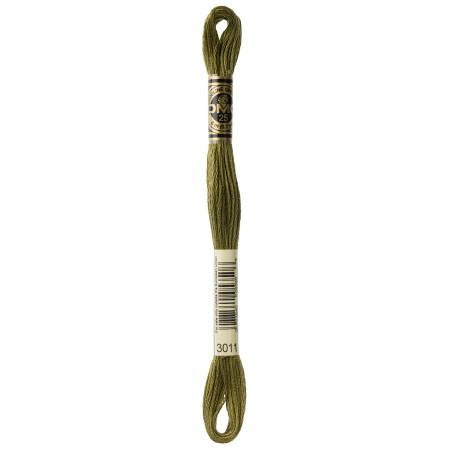 Embroidery floss - dark khaki green - 3011