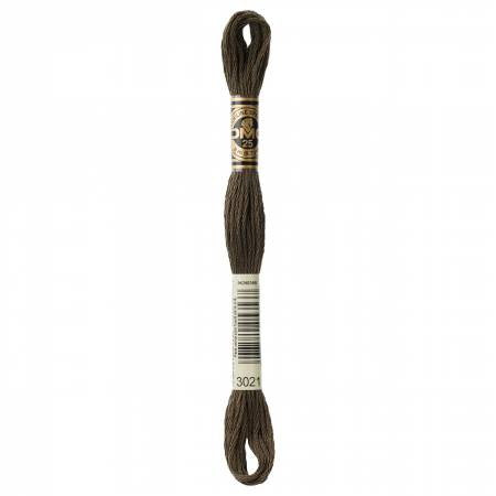 Embroidery floss - v dark brown gray - 3021