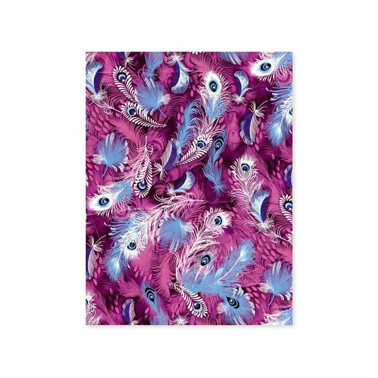 Papier imprimé - paon mauve