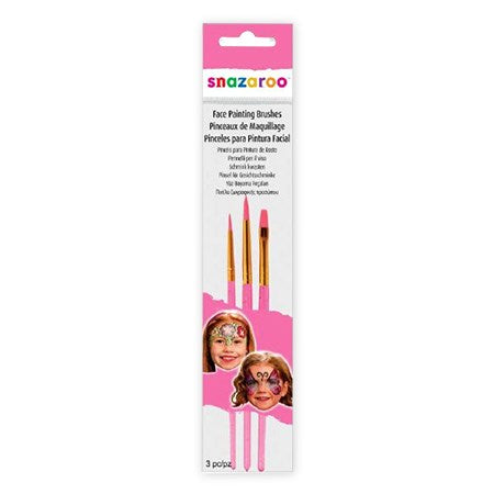 Set of 3 Face Painting Brush Set Pink