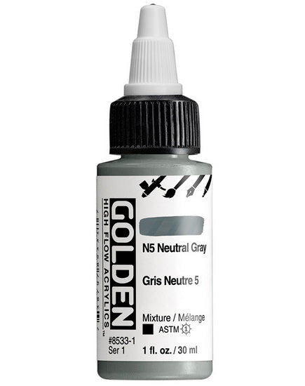 Acrylique high flow - 1 oz  gris neutre #5  s1